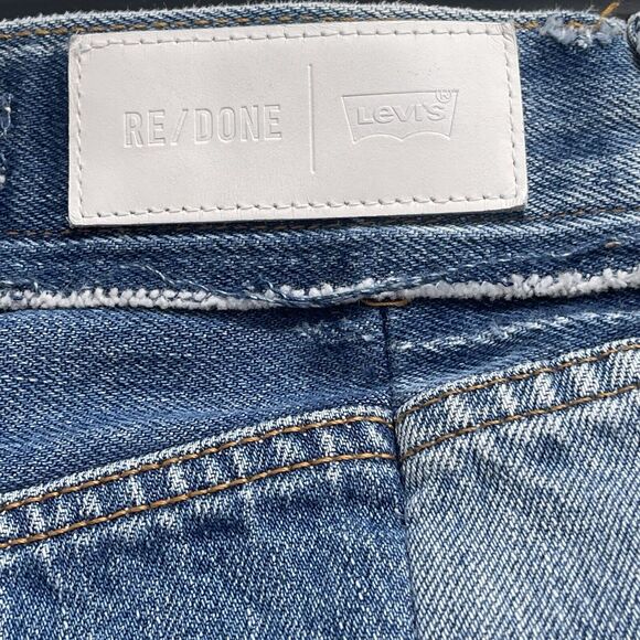 RE/DONE by Levi's SZ 29 70's Patch Jeans Distressed High-Rise Button-Fly Frayed - Picture 10 of 16
